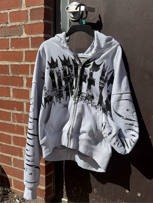 "Glorifeyed" Zip ups WHITE