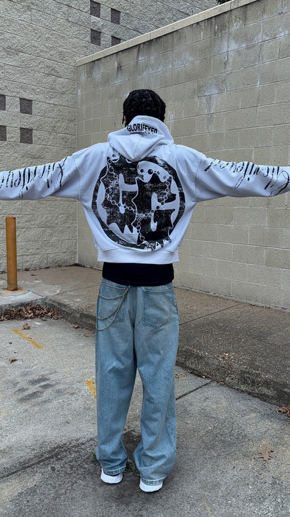 "Glorifeyed" Zip ups WHITE