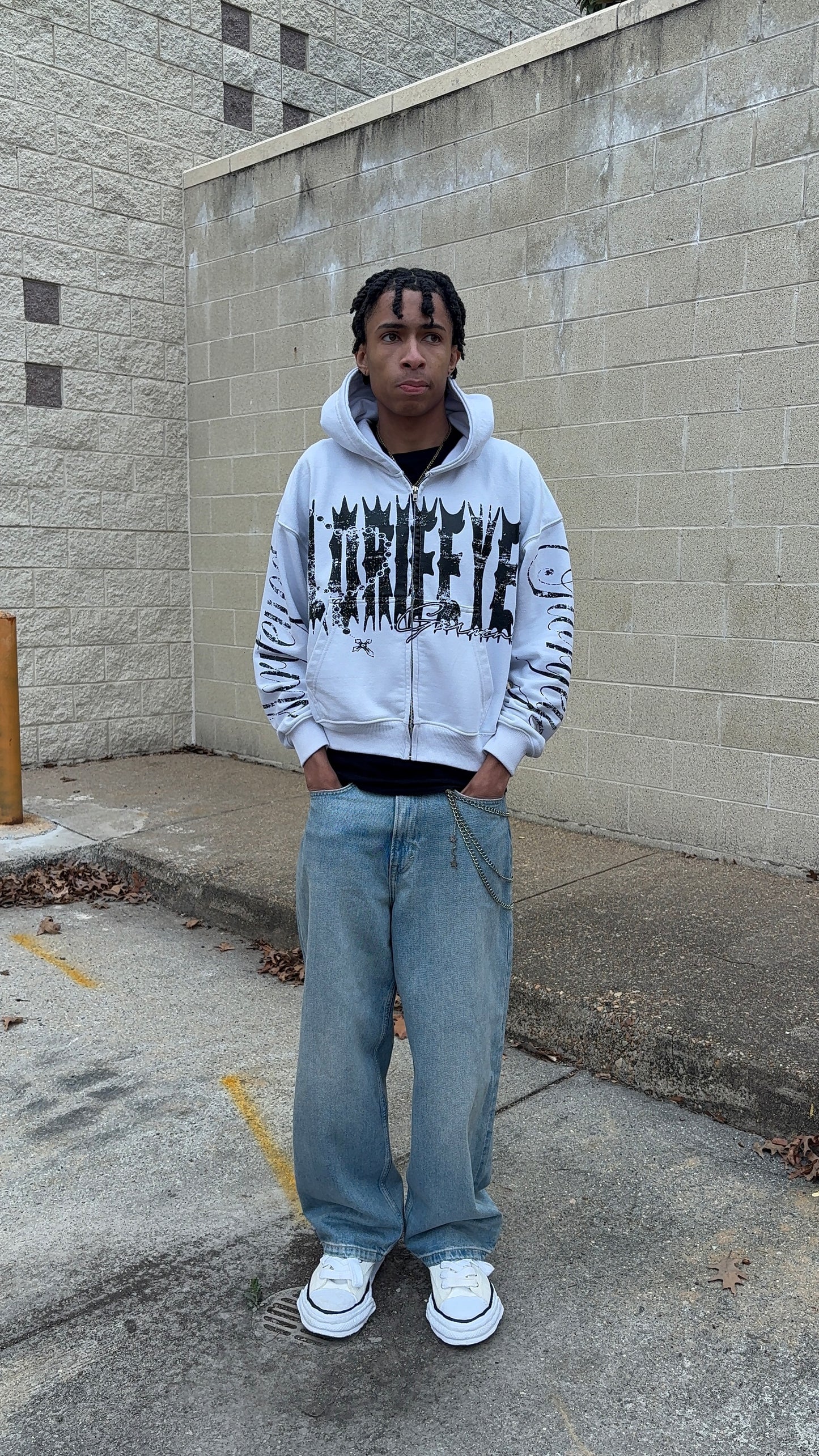 "Glorifeyed" Zip ups WHITE